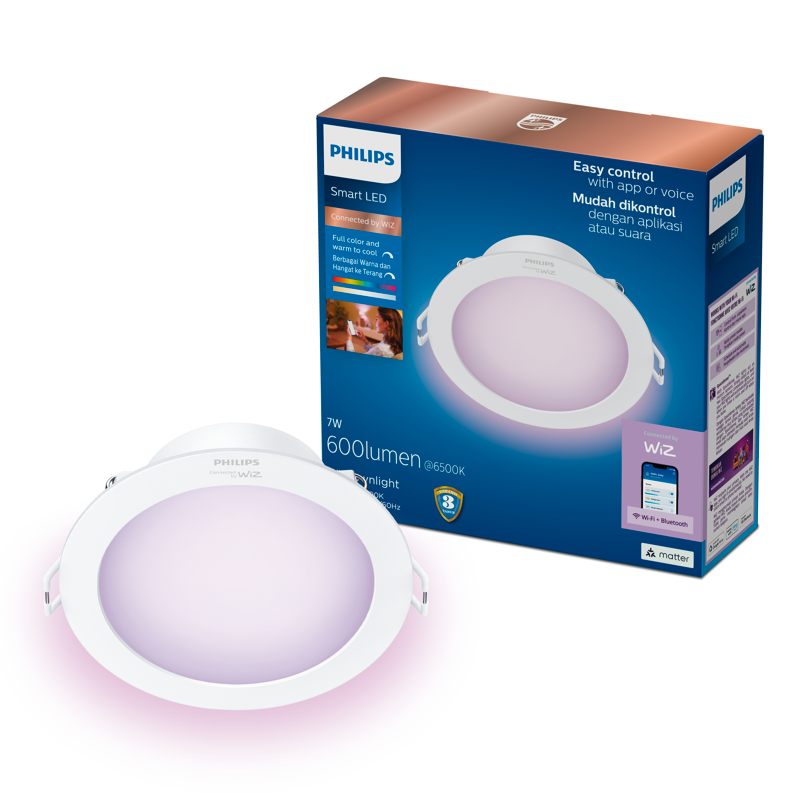 [Set3 Get 1 Free]Philips Smart Lighting Connected by Wiz Downlight 16 Million Rgb Color Shades, 4"-6" Perforated Downlight. ราคา 2,240 บาท*ส่งฟรี