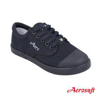 Aerosoft (แอโร่ซอฟ) รองเท้านักเรียนชายเพื่อสุขภาพ เบานุ่มสบาย ทนทานใช้ได้นาน รุ่น SB222 (Aero Kick) สีดำ/สีน้ำตาล