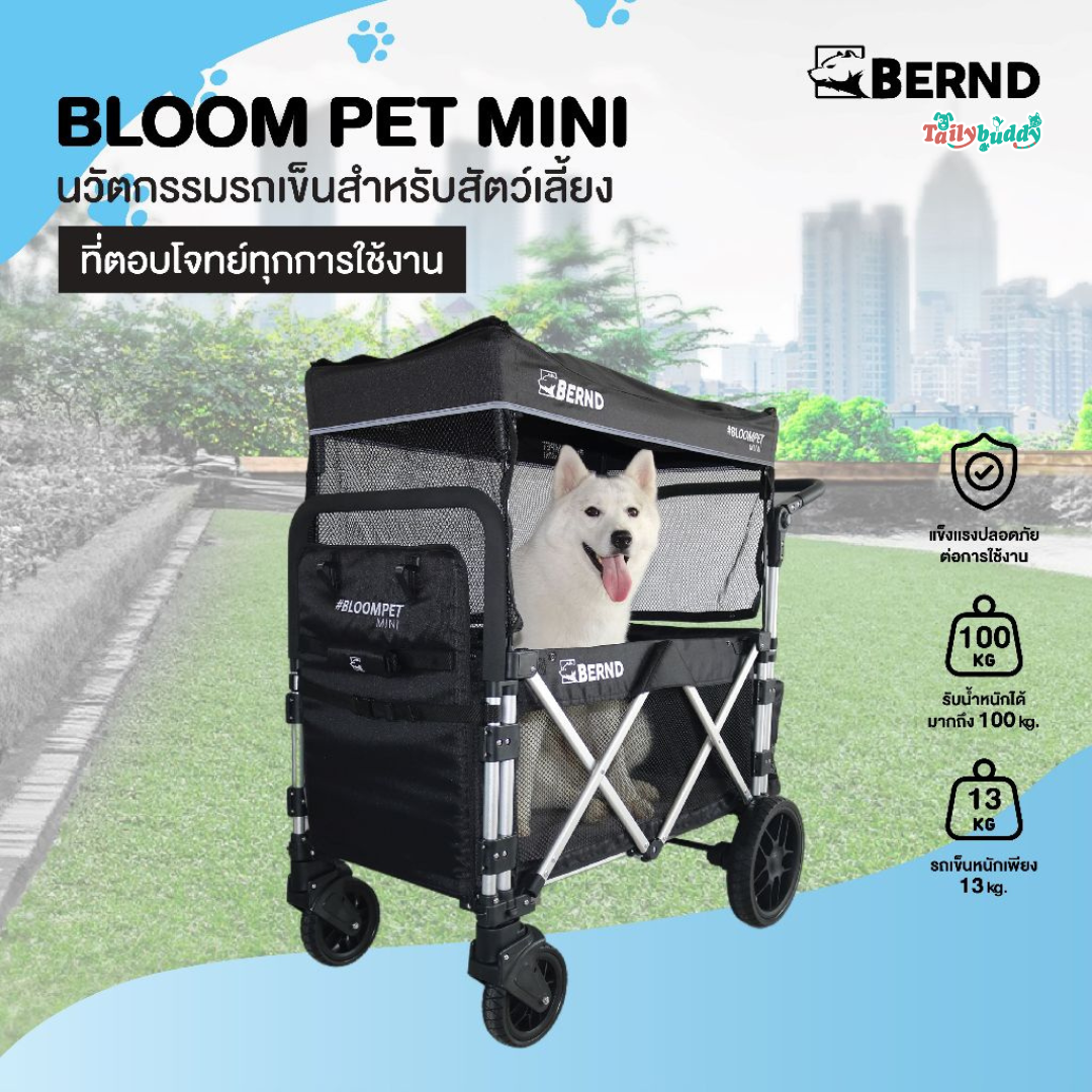 Bernd Bloom Pet Mini รถเข็นสัตว์เลี้ยง (ไซต์กลาง) (รับน้ำหนัก 100kg) มีทางลาดขึ้น-ลง เหมาะกับ สุนัขพันธุ์กลาง บอร์เดอร์คอลลี่ โกลเด้นรีทีฟเวอร์ ราคา 17,900 บาท*ส่งฟรี