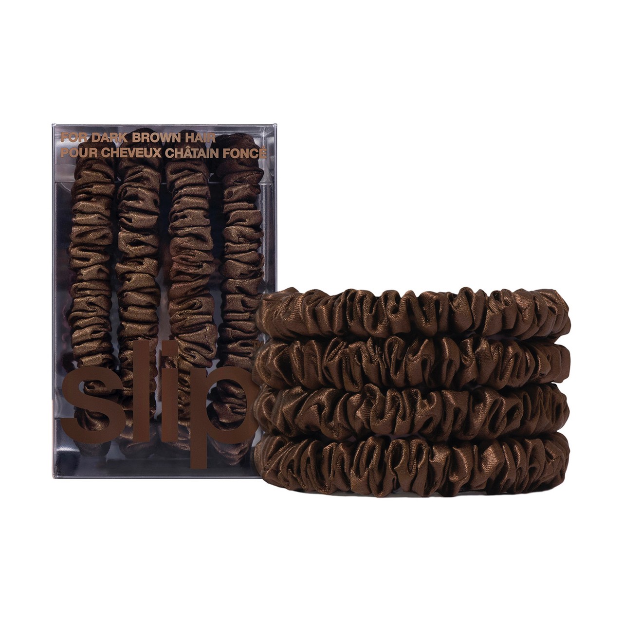 POWDERROOM | SLIP Skinny - Dark Brown | ยางรัดผมผ้าไหมมัลเบอร์รี่ (ของแท้ 100%) ราคา 1,650 บาท*ส่งฟรี