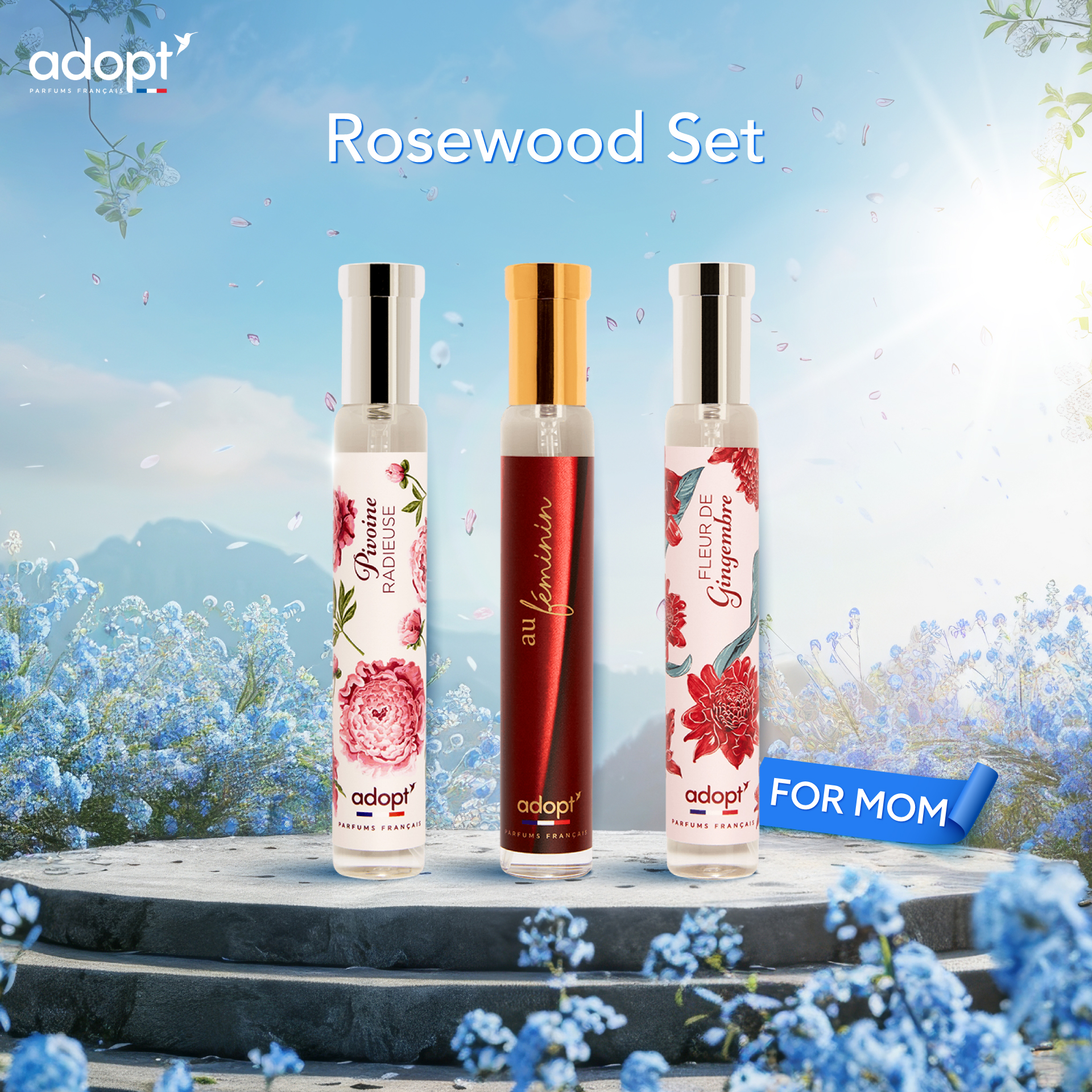 💙Mom Day special💙🌼[Rosewood set]🌼3 bottles🌼Adopt premium French perfume 1 box ราคา 1,470 บาท*ส่งฟรี