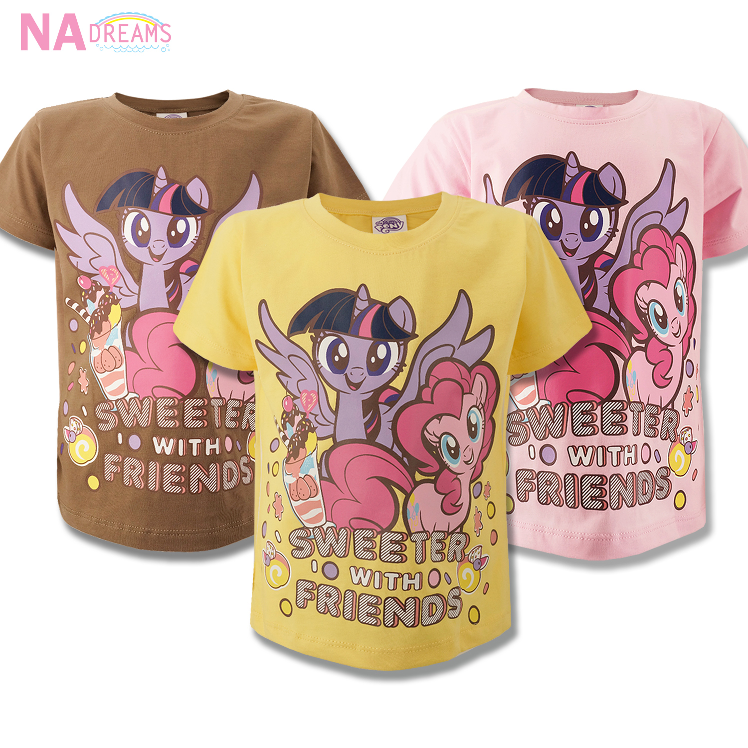 My Little Pony เสื้อคอกลมเด็กเล็ก เสื้อยืดคอกลม ผ้า Cotton ผสม Spandex เสื้อยืด คอกลม ราคา 153 บาท*ส่งฟรี