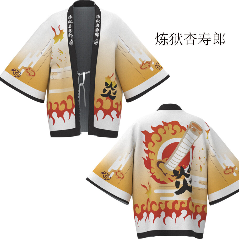 Áo Khoác Kimono Dệt Lông Vũ Xung Quanh Lưỡi Kiếm Hoạt Hình Ma Quái Bộ Đồ Ngủ Áo Choàng Tắm Kiểu 2 Chiều 7