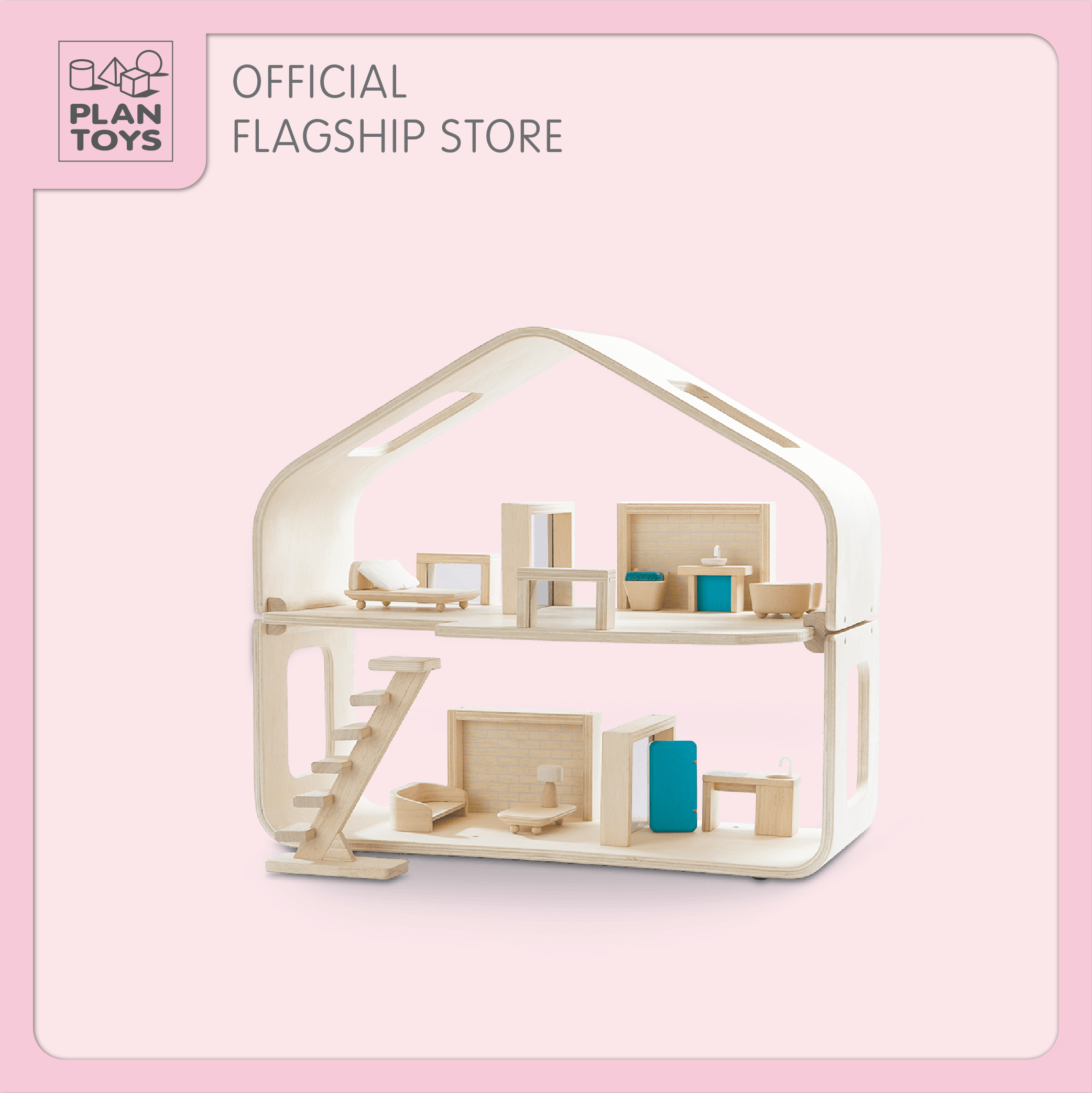ตุ๊กตาผ้านุ่ม ตุ๊กตาของขวัญน่ารัก Plantoys ของเล่นไม้ Contemporary Dollhouse บ้านตุ๊กตาร่วมสมัย เสริมพัฒนาการ สำหรับเด็กอายุ 3 ปี ขึ้นไป