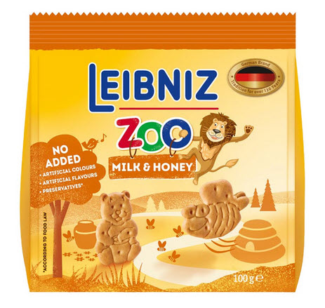 Bahlsen Leibniz Zoo Butter Biscuits Milk & Honey 100g ราคา 109 บาท*ส่งฟรี