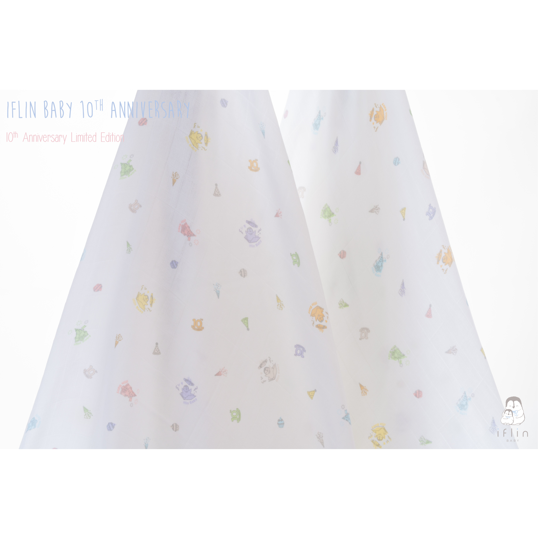 Iflin Baby [Limited Edition] - 10Th Anniversary Products (White with Penguin Pattern) to Celebrate the Brand's 10Th Anniversary. Limited Quantity. ราคา 1,090 บาท*ส่งฟรี