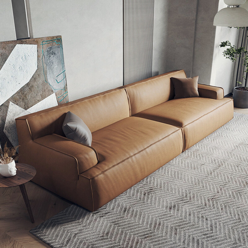 Gazzsi genuine leather sofa modern style minimalist modular sofa large living room villa design tofu block g1104 ราคา 49,988 บาท*ส่งฟรี