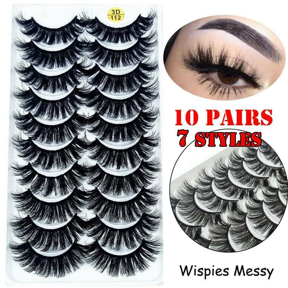 ALEXIS BAGS Woman Multilayered Effect Wispies Fluffy Handmade False Eyelashes Lash Extension Full Volume Thick 3D Mink Hair