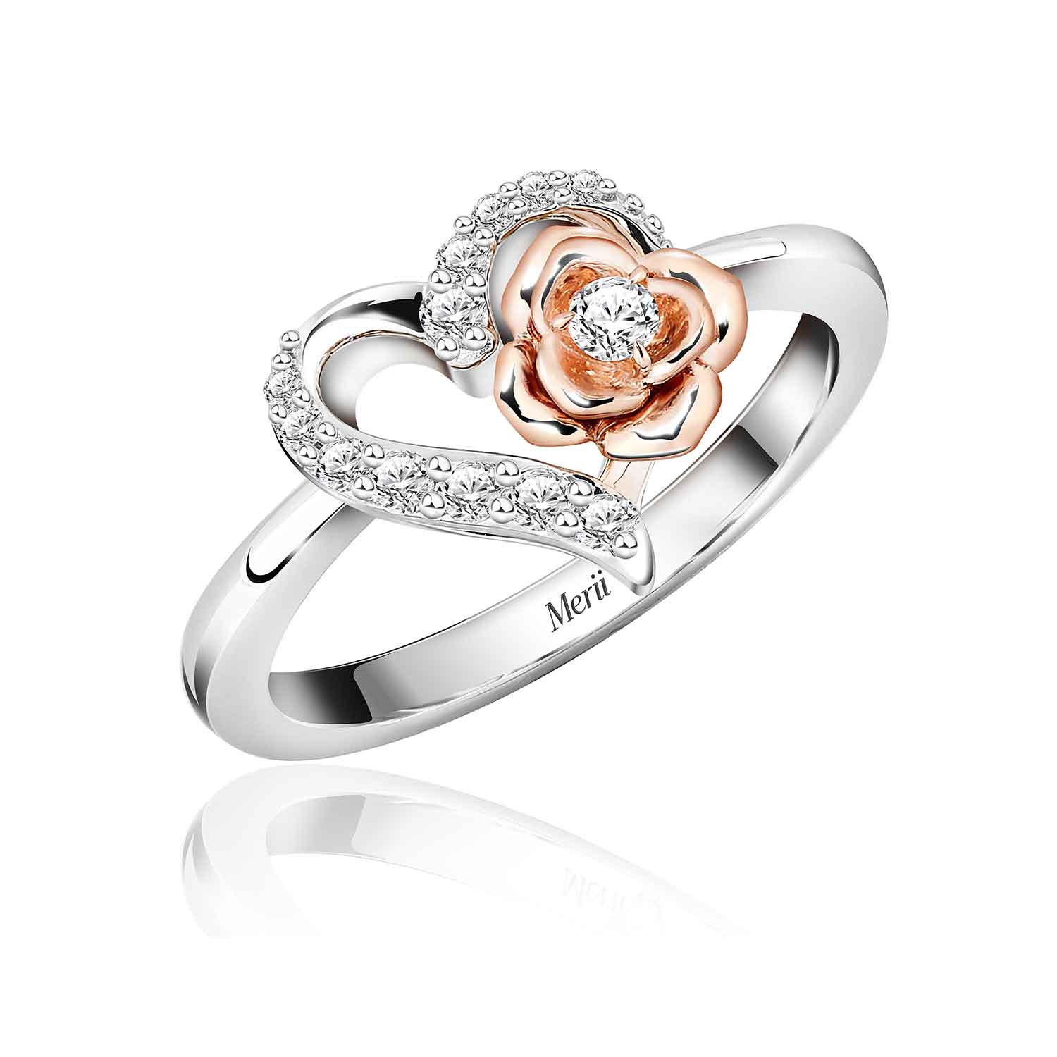 Merii 925 Sterling Silver Heart Valentine CZ Ring ราคา 2,100 บาท*ส่งฟรี