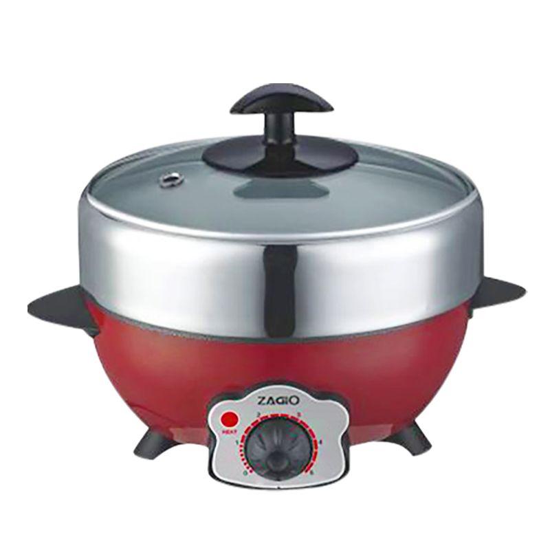 ZAGIO กระทะไฟฟ้าอเนกประสงค์ รุ่น ZG-1751 กำลัง 800 วัตต์ ความจุ 2 ลิตร สีแดง electric pan