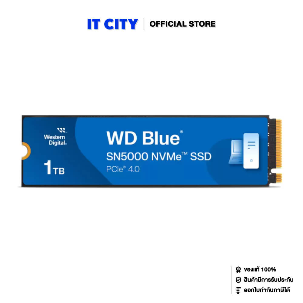โซลิดสเตตไดรฟ์ SSD M.2 NVMe/SATA WD Blue Sn5000 1Tb Ssd Nvme M.2 2280 (Wds100T4B0E) (5Y) Ms6-000228 ราคา 12,000 บาท*ส่งฟรี