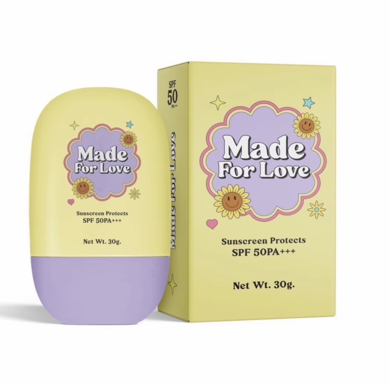 Sunscreen for the Face, Skincare Made for Love Sunscreen Protect Spf50Pa+++ Size 30 Grams