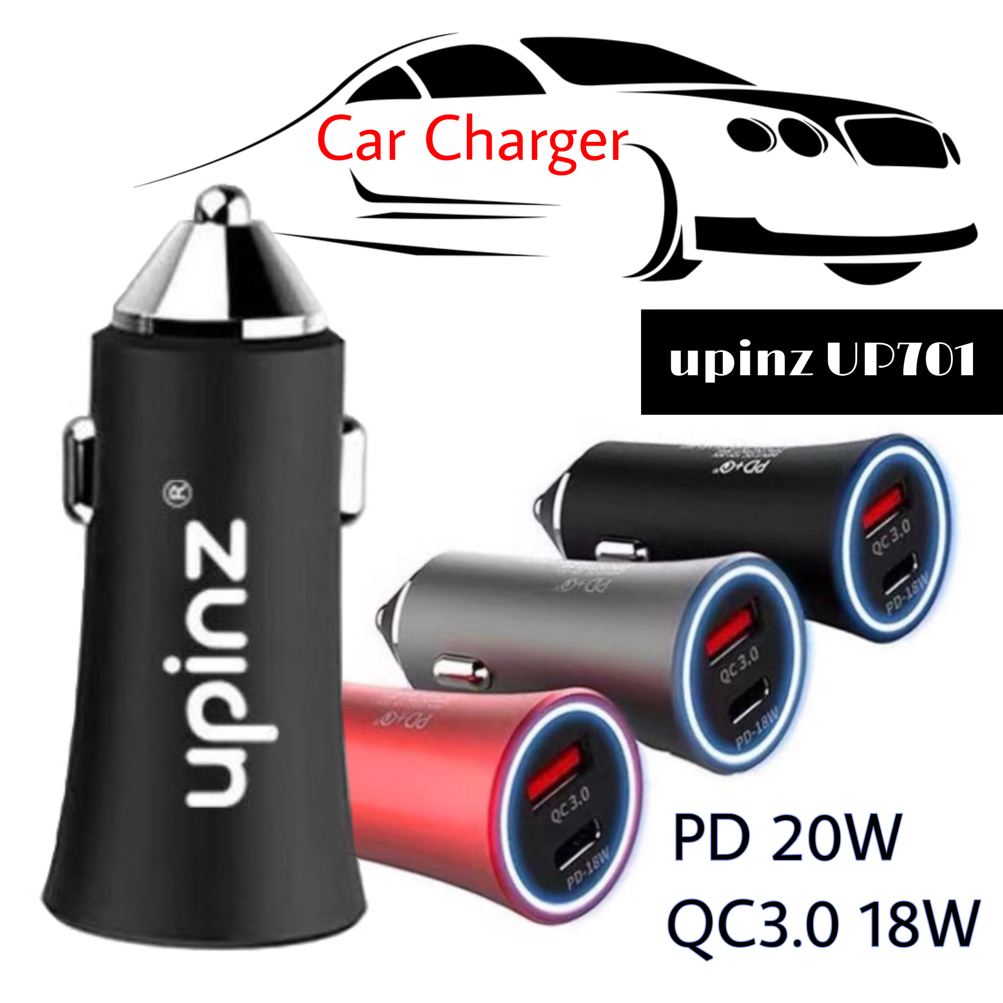 ?พร้อมส่งไม่ต้องรอ? ที่ชาร์จ​ในรถหัว​ชาร์จ​รถ PD 20W + QC 3.0 Quick Charger 18W ชาร์จ​เร็วUSB car charger quick charge✨shopdeethai✨
