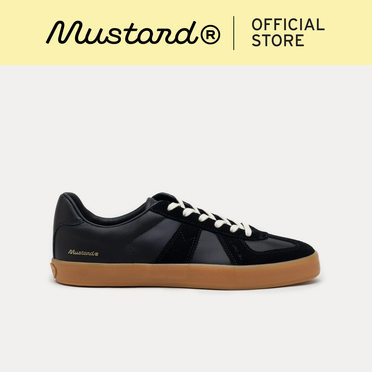 Mustard Sneakers GAT Leather - Black | รองเท้าหนัง ราคา 2,990 บาท*ส่งฟรี