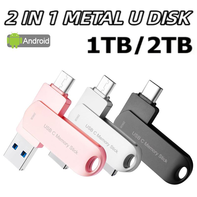 Ship from Thailand Type-C Otg Flash Drive 1Tb 2Tb High Speed ​​Usb3.0 Mobile Phone Computer 2-in-1 USB Metal Pen Drive 16Gb ราคา 125 บาท*ส่งฟรี