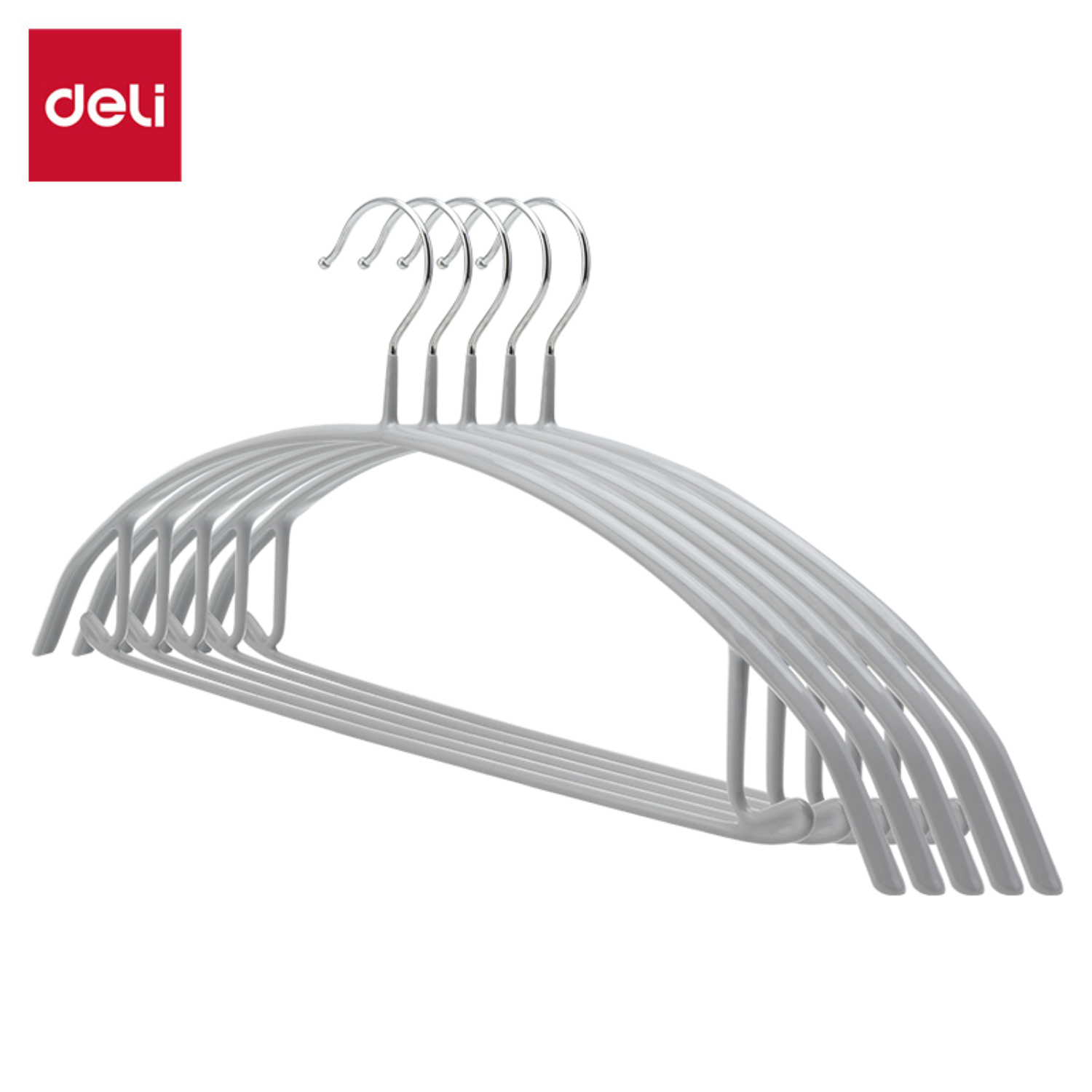 Deli ไม้แขวนเสื้อ ไม้แขวนผ้า ไม้แขวนเสื้อขอบพลาสติก ที่แขวนเสื้อ แขวนเสื้อผ้าได้ทุกรูปแบบ ขอบพลาสติก กันลื่น Clothes Hanger ราคา 91 บาท*ส่งฟรี