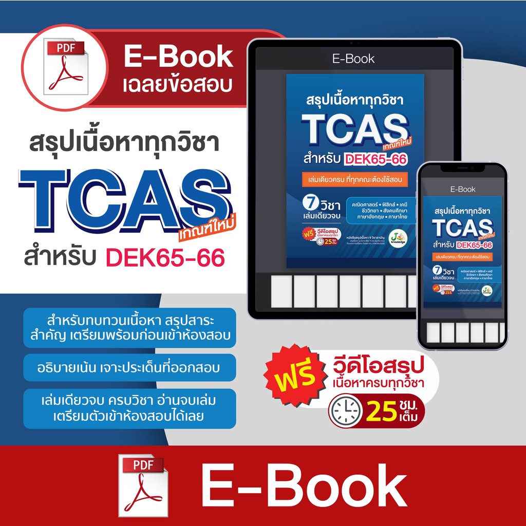 Lazada Thailand - E-book, a book that summarizes the content of late high school TCAS 66-67, new criteria, IPST. Free 25-hour tutoring course.