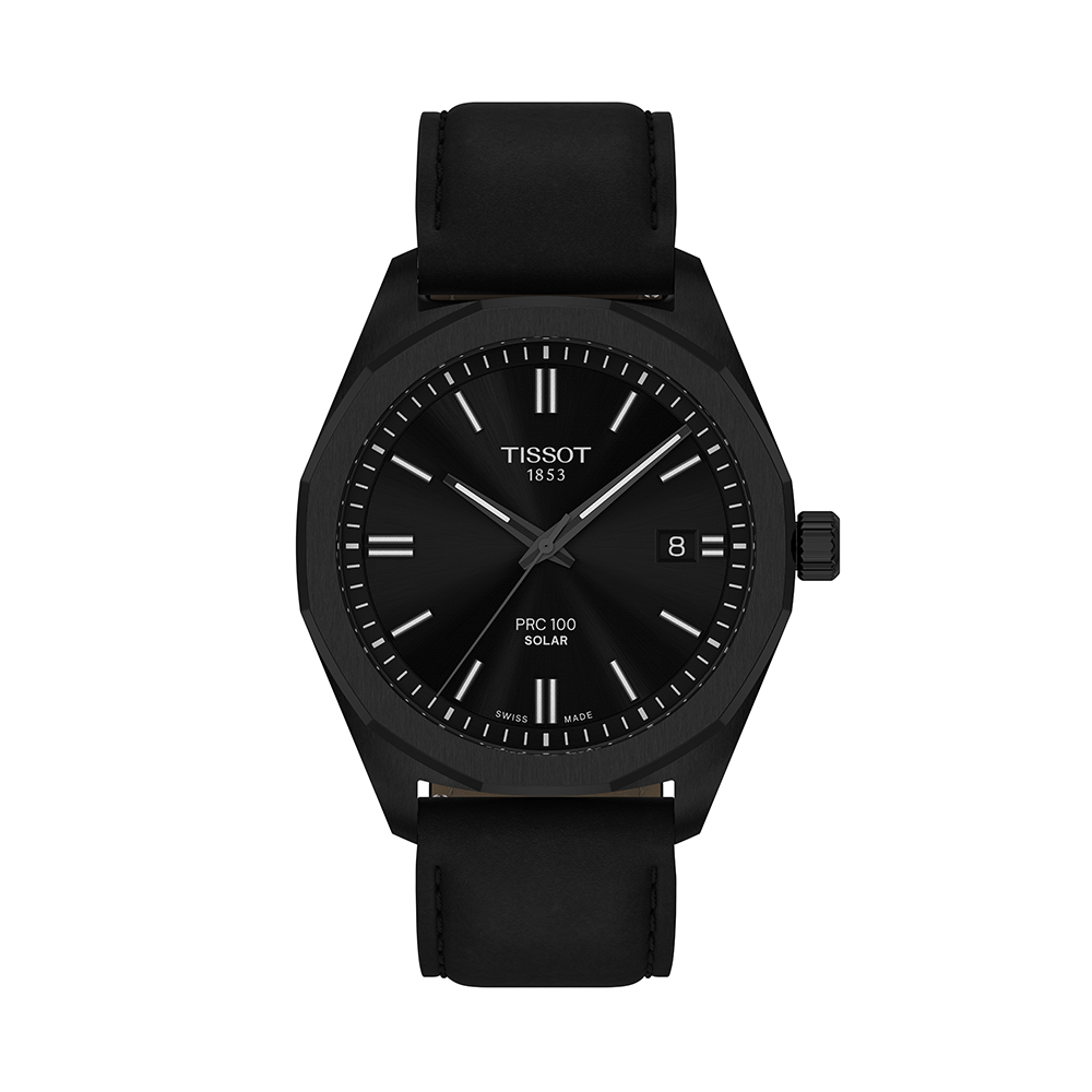Tissot PRC 100 Solar Quartz 39 mm. ทิสโซต์ พีอาร์ซี 100 โซลาร์ ควอตซ์ สีดำ T1514223605100 นาฬิกาผู้ชาย ราคา 16,900 บาท*ส่งฟรี