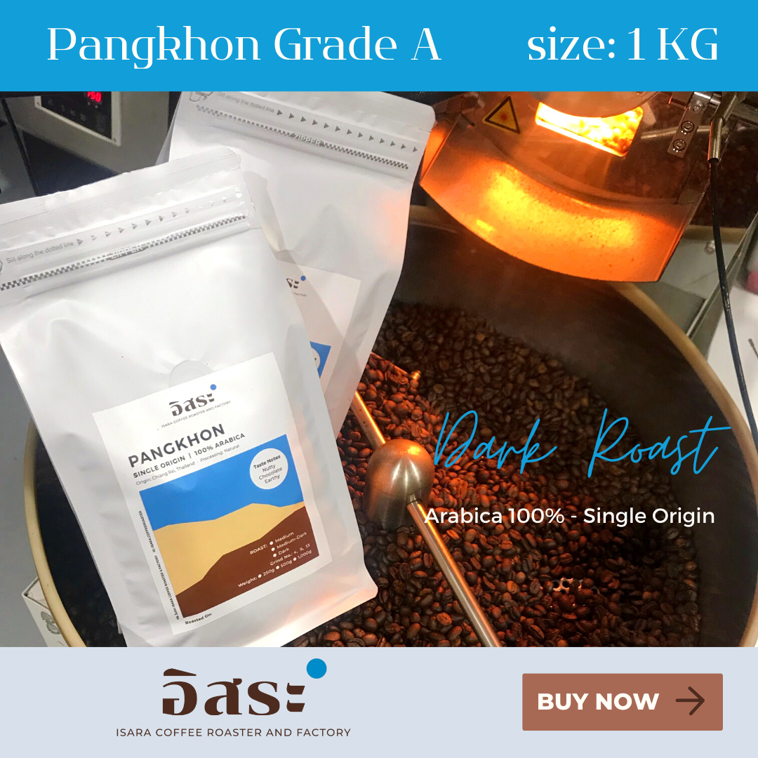 เมล็ดกาแฟคั่ว ปางขอน เกรด A - คั่วเข้ม - ขนาด 1 กิโลกรัม เมล็ดกาแฟอราบิก้า 100% ราคา 370 บาท*ส่งฟรี