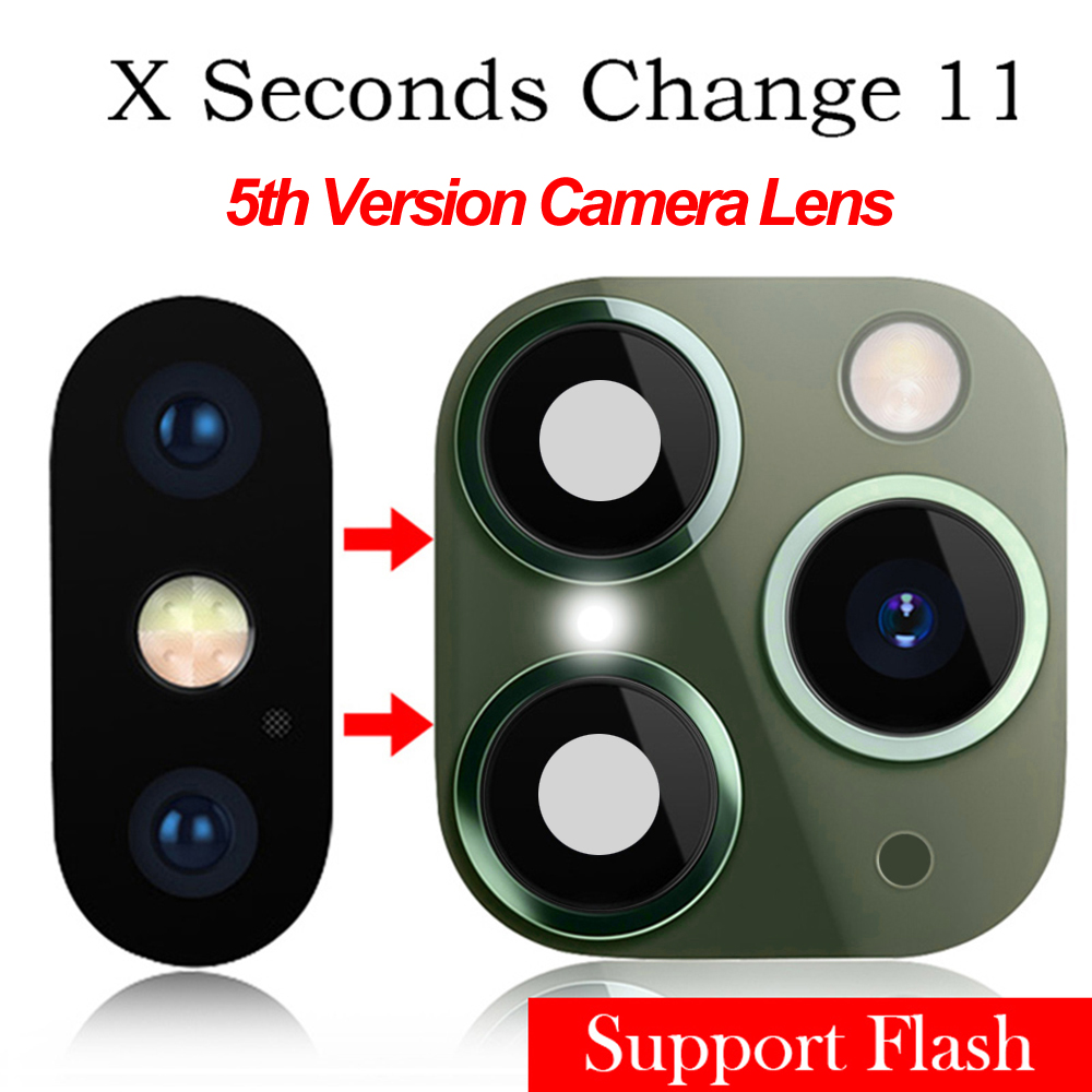 JUNGLEPIA หรูหราอุปกรณ์เสริมแก้ว Protector สติกเกอร์เปลี่ยน iPhone 11 Pro Max ปลอมเลนส์กล้องถ่ายรูปฝาครอบ