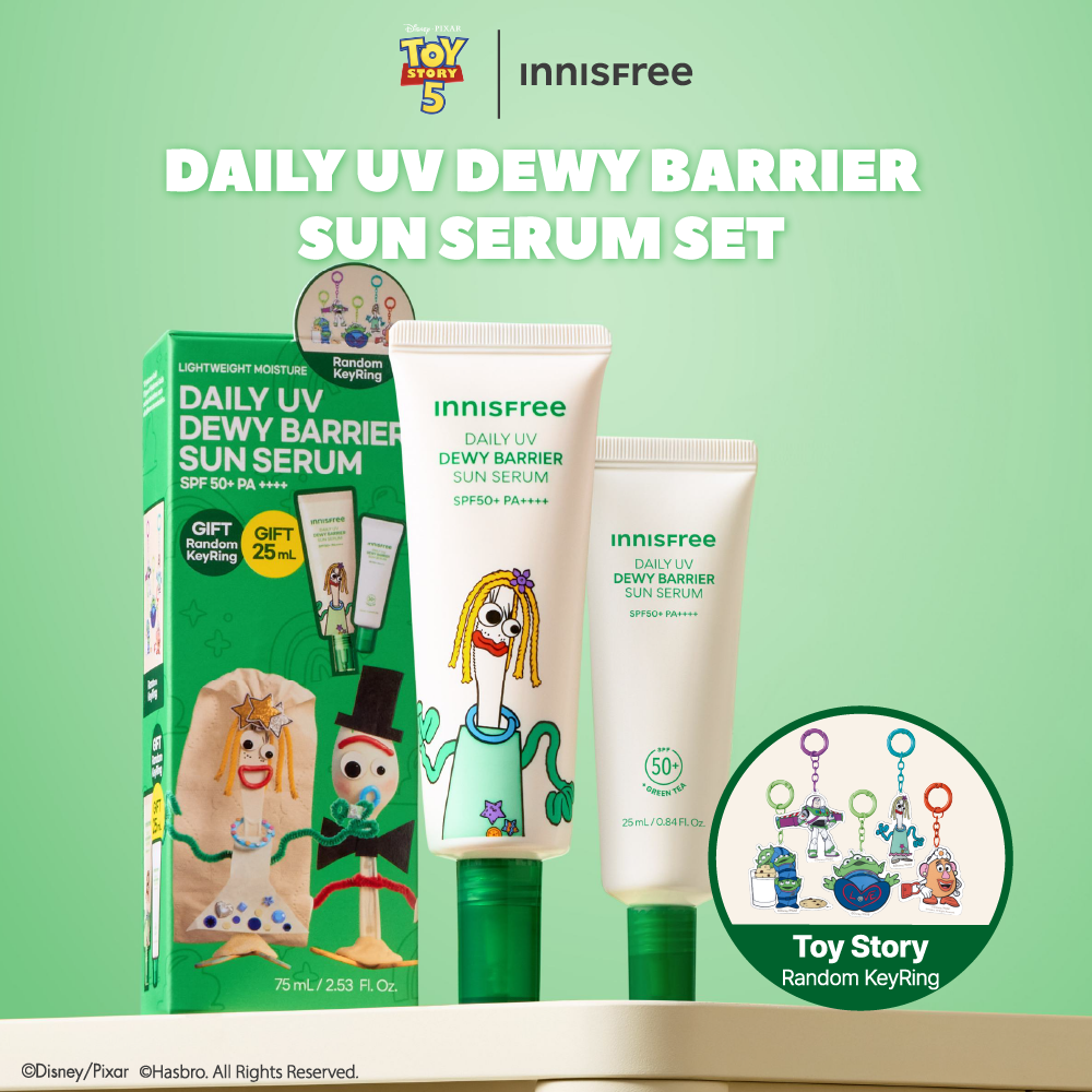 [Toy Story] Innisfree Daily Uv Dewy Barrier Sun Serum 50ml. Innisfree Green Tea Hyaluronic Moist Sun Serum 50 Ml.