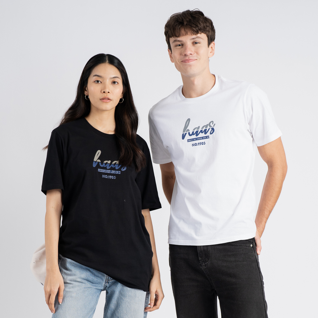 haas เสื้อยืดแขนสั้น unisex ผู้ชาย ผู้หญิง ลายสรีน always and forever with you SBSK2705 ราคา 179 บาท*ส่งฟรี