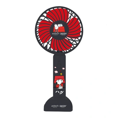 [Free Gift] Black Snoopy Fan Anitech USB Fan Snoopy Model Snp-Spf1200-Wh, Black, 4 Inches