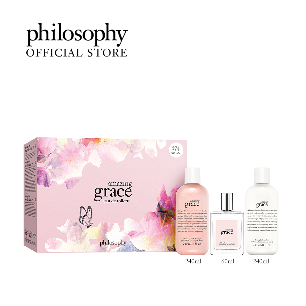 Philosophy Amazing Grace Fragrance Set เซ็ทบอดี้แคร์ น้ำหอม 2oz + บอดี้โลชั่น 8oz + shower gel 8oz ราคา 2,254 บาท*ส่งฟรี