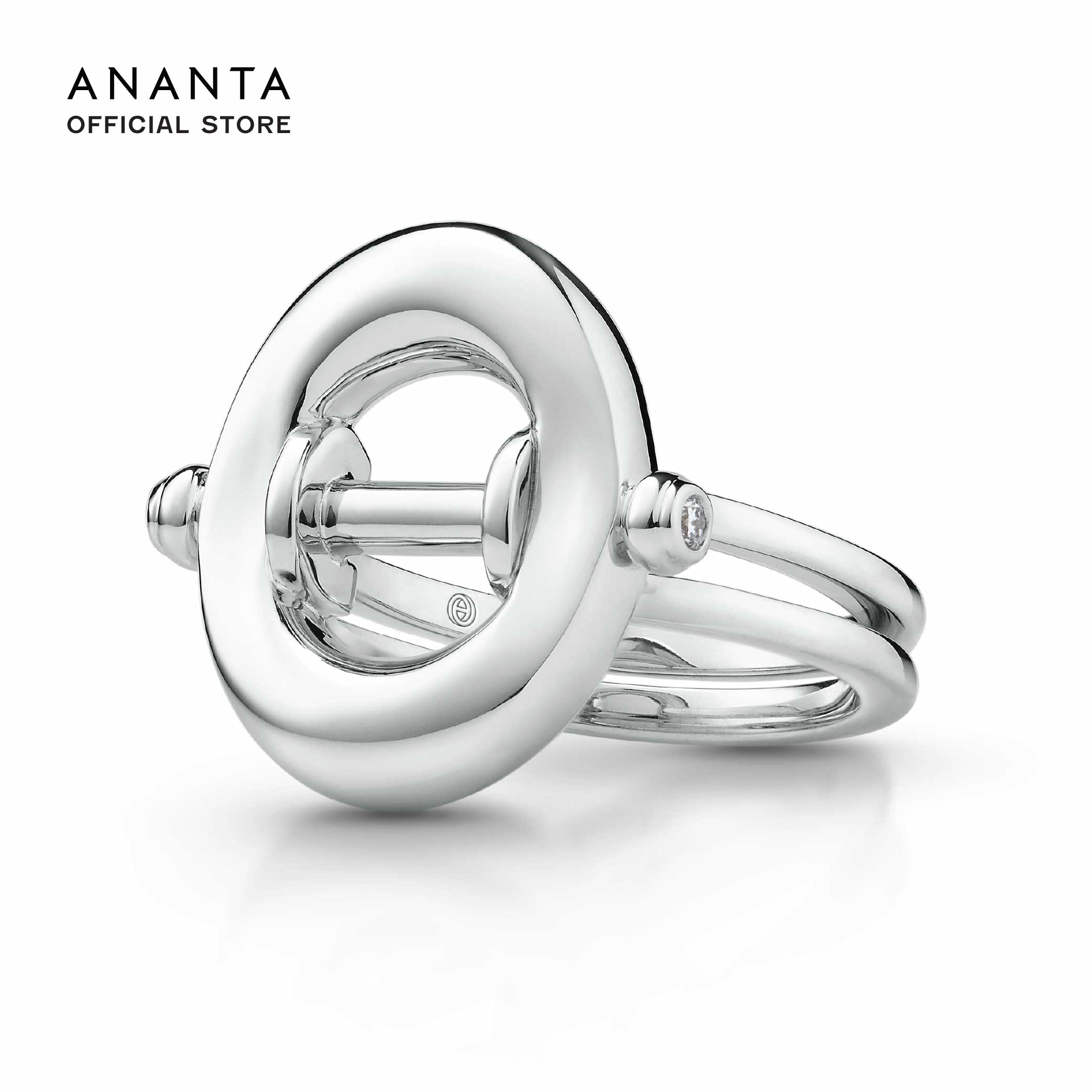 ANANTA Ouroboros Ring, Ring with Lab-Grown Diamonds, Silver Plated White Gold ราคา 7,900 บาท*ส่งฟรี