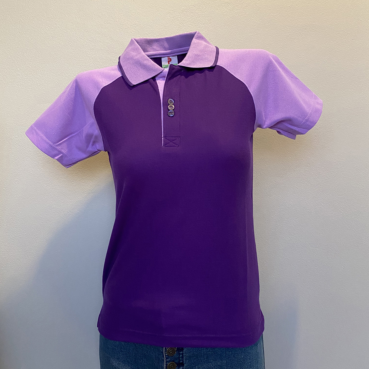 เสื้อโปโล Polo Shirt Plain Polo T Shirt Soft Pique Short Sleeve Tops For Men Side Vents สีม่วงเข้ม แขนม่วงอ่อน เนื้อผ้านุ่ม สวมใส่สบาย ซึ่งมีทั้งแบบชาย และแบบผู้หญิง