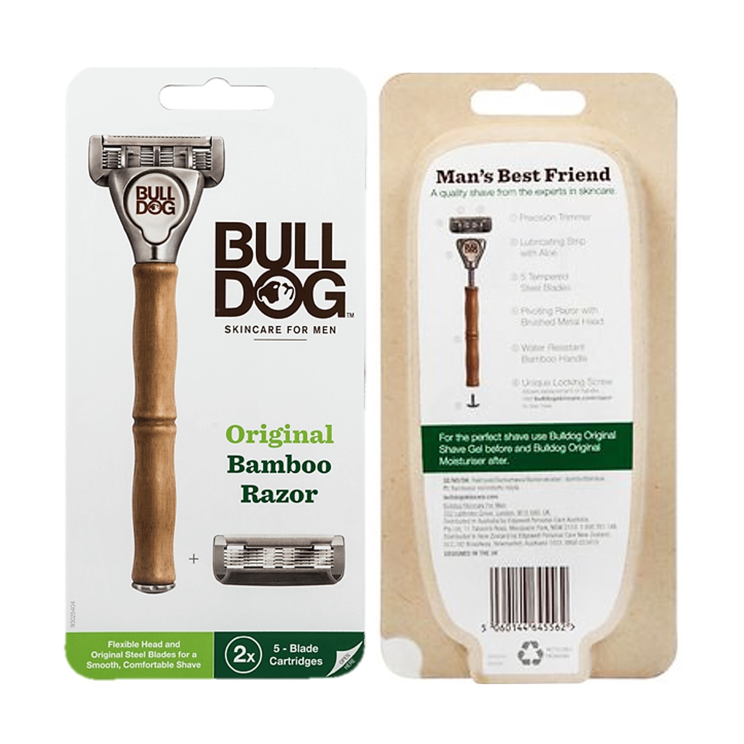 BullDog Skincare For Men Original Bamboo Razor ชุดมีดโกนสำหรับโกนหนวดรุ่นพิเศษ5ใบมีดสินค้านำเข้าจากอังกฤษของแท้พร้อมส่ง ราคา 1,250 บาท*ส่งฟรี