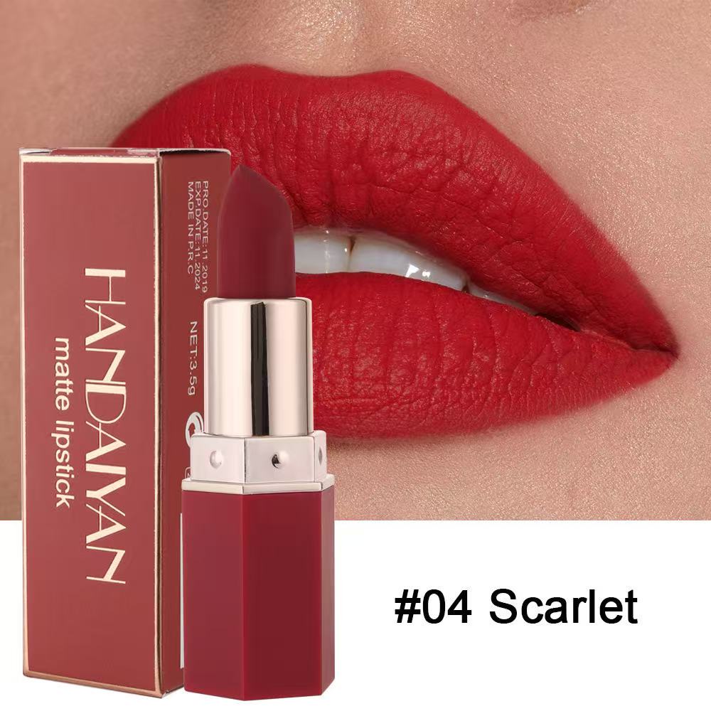 ลิปสติกเนื้อแมทกำมะหยี่ มี 6 สีให้เลือก กันน้ำ ติดทนนาน ลิปสติกสีนู้ดเซ็กซี่ ถ้วยไม่ติด แต่งหน้า ...