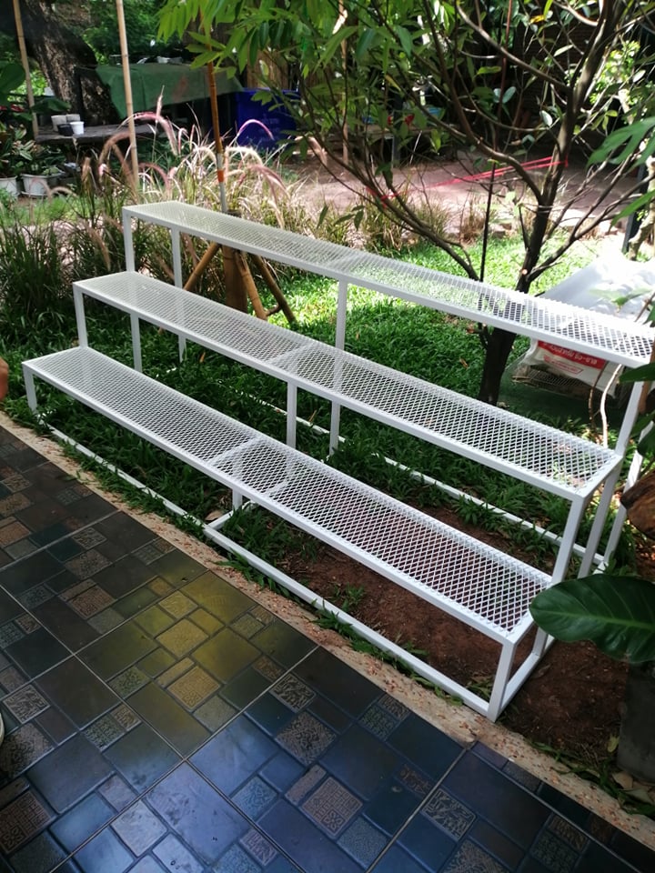 Ironservice: 3 tier wooden floor shelves: "Furniture, stainless steel frame, home decoration and garden insurance" (fast delivery) ราคา 2,440 บาท*ส่งฟรี