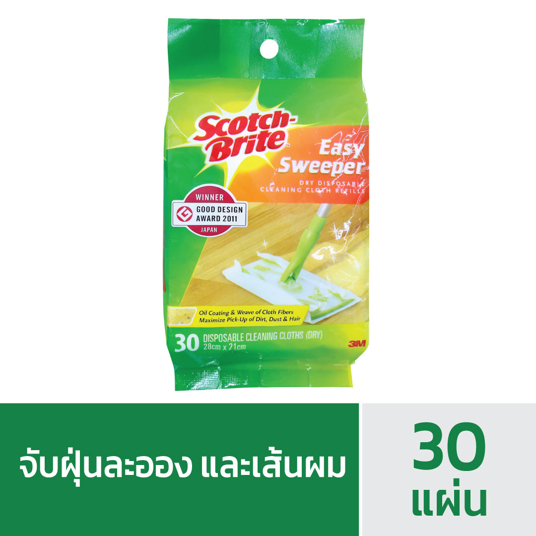 3M™ Scotch-Brite™ สก๊อตช์-ไบรต ผ้าเช็ดเก็บฝุ่น, แบบไฟฟ้าสถิตย์ 30แผ่น ใช้แล้วทิ้ง ราคา 137 บาท*ส่งฟรี