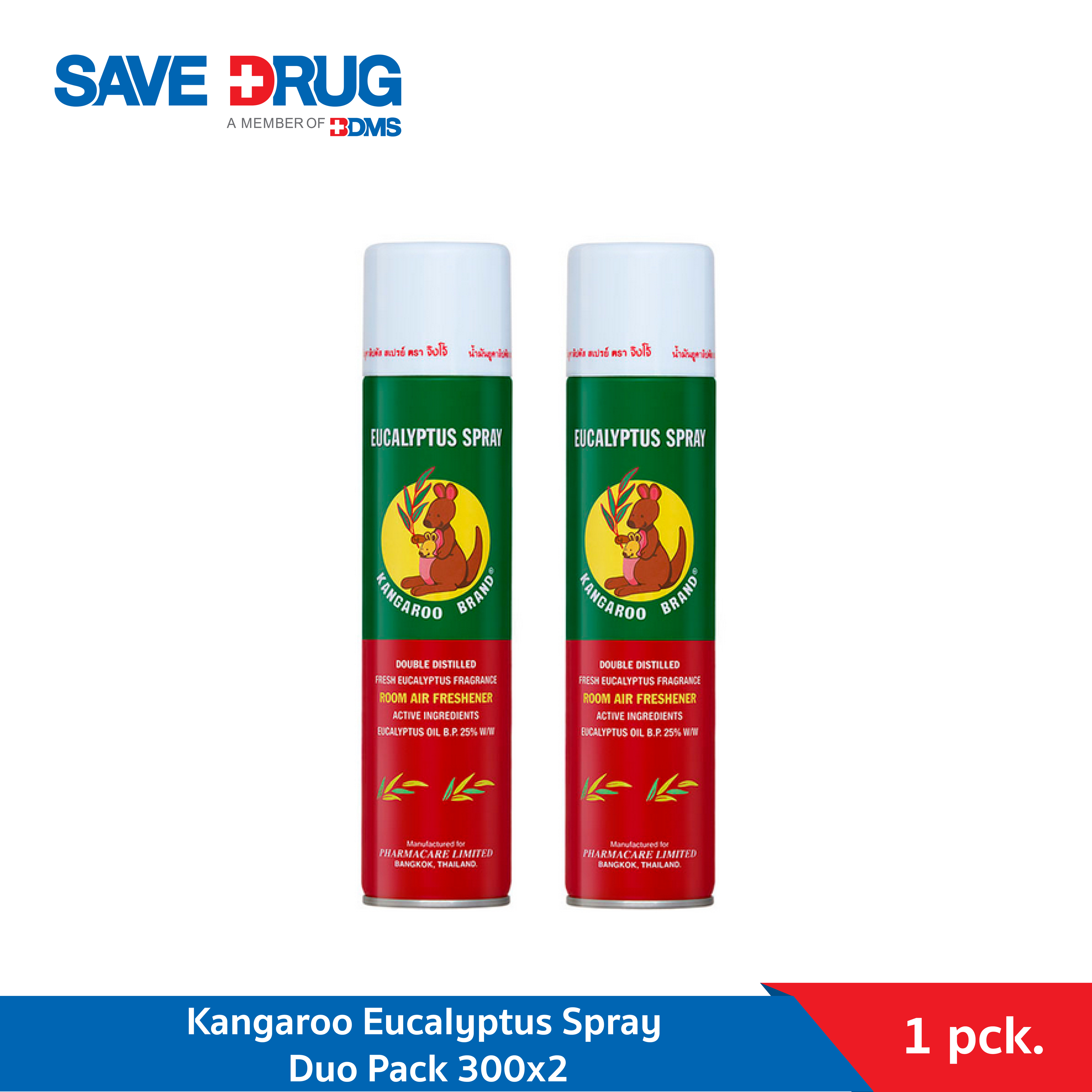 Kangaroo Eucalyptus Spray Duo Pack 300x2 สเปรย์ น้ำมันยูคาลิปตัส กลิ่นหอม ตราจิงโจ้ แพ็คคู่สุดประหยัด 300x2 ราคา 470 บาท*ส่งฟรี