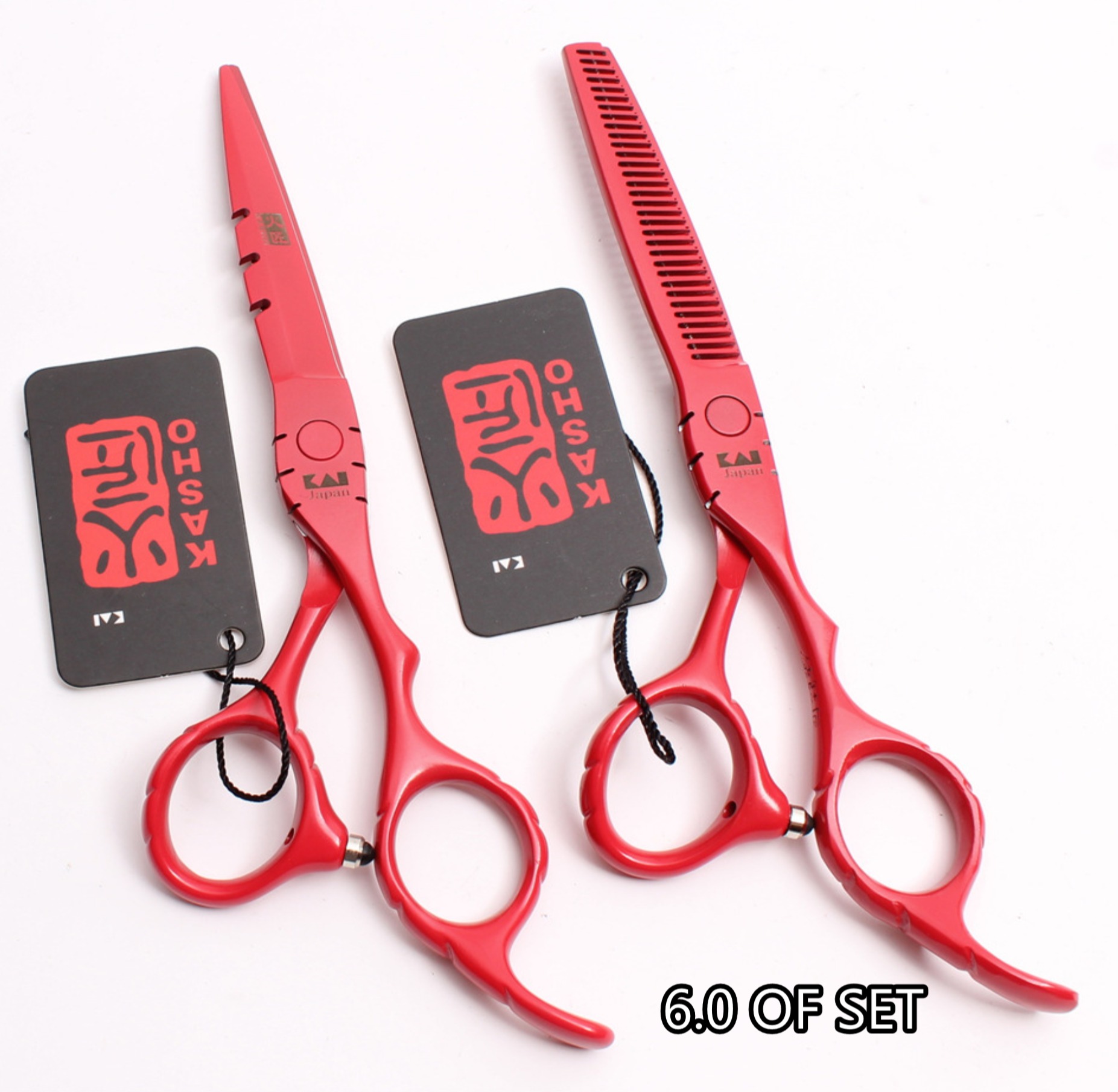 5.5/6.0kasho scissors กรรไกรตัดผมคาสโซ่ขนาด5.5/6.0 ราคา 1 คู่