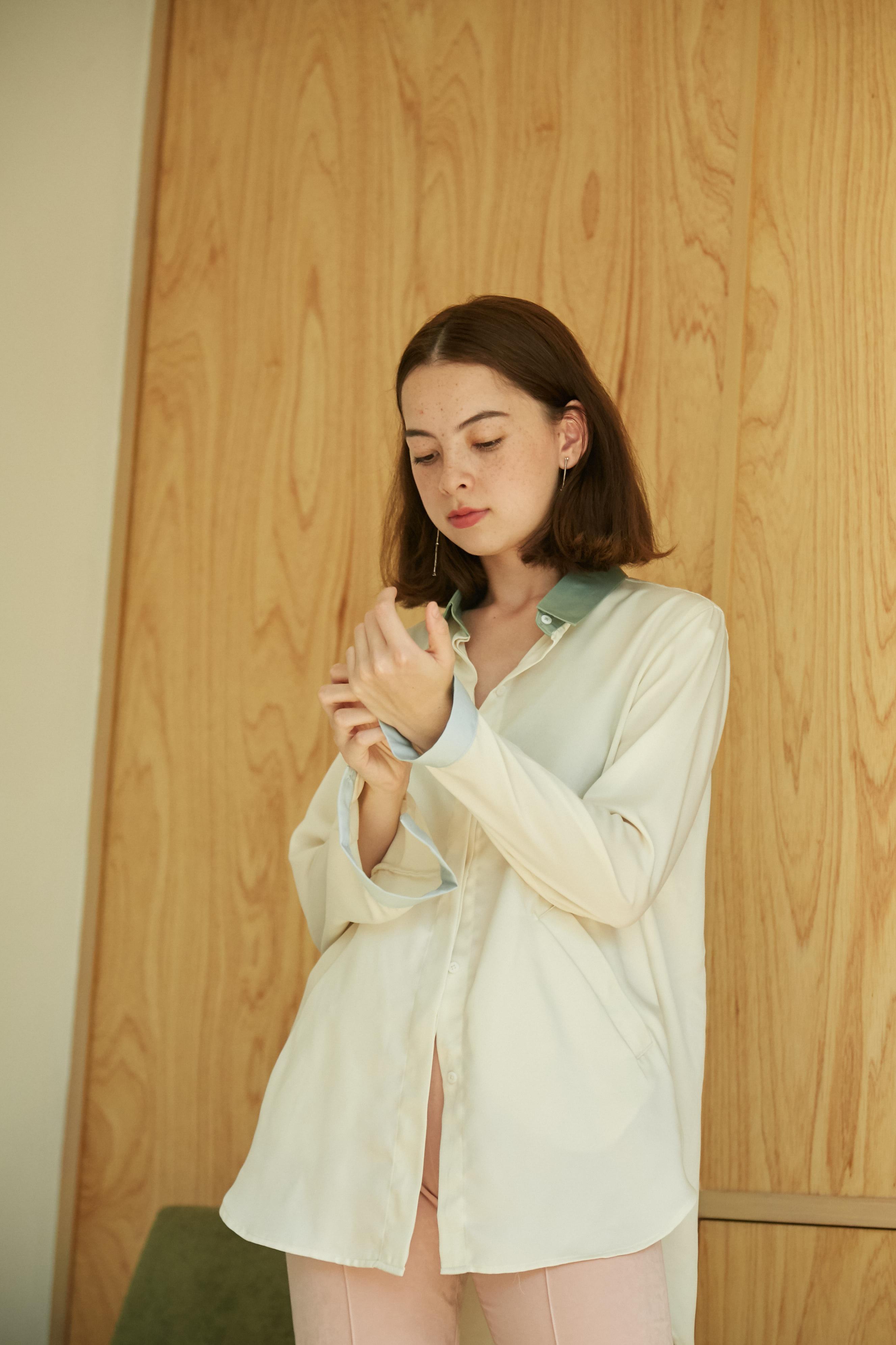 multicolor shirt in cream เสื้อเชิ้ตสามสี multicolor shirt in cream เสื้อเชิ้ตสามสี