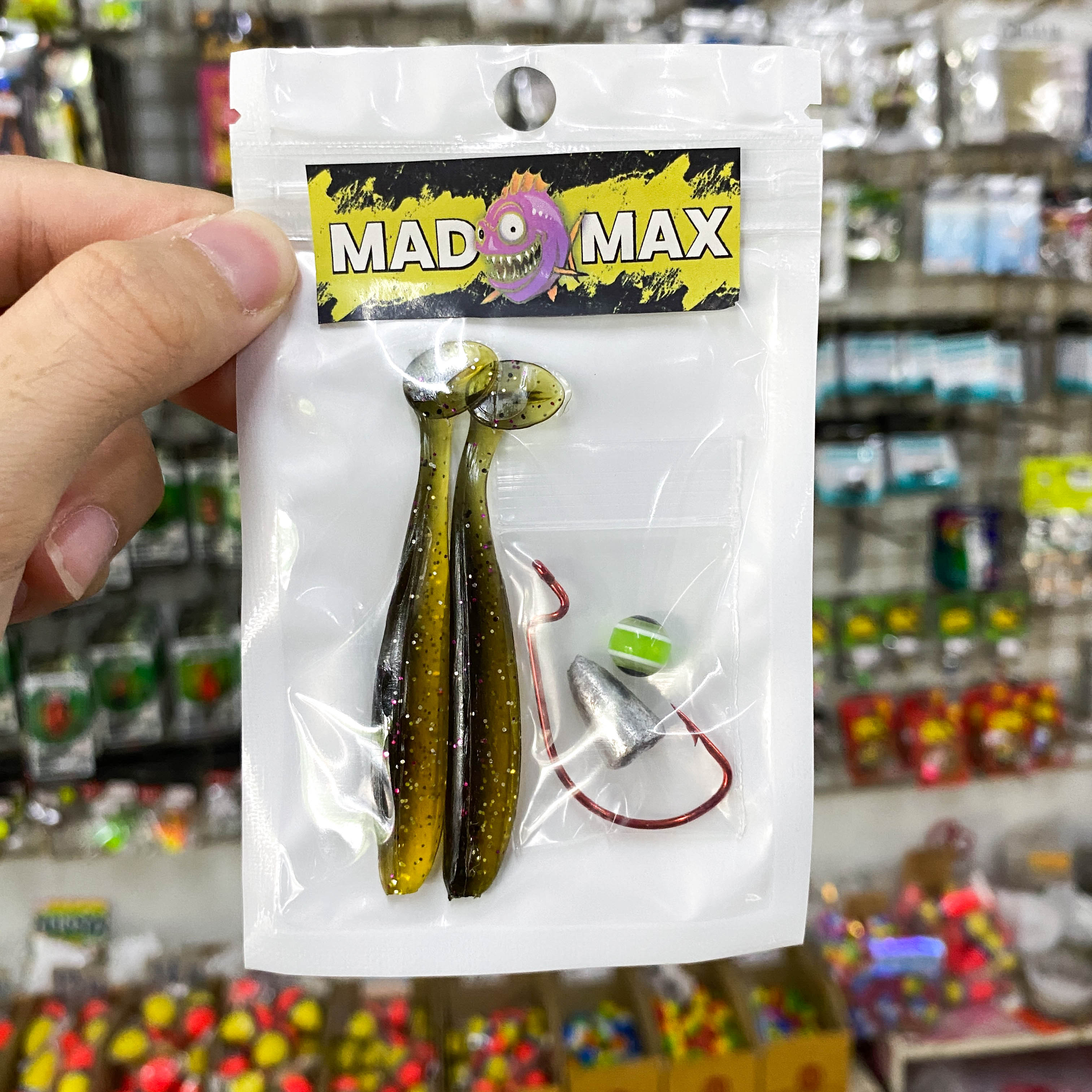 เซตปลายาง 7cm 2ตัว ตัวเบ็ด#1/0 ตะกั่ว5g ลูกปัดตาปลา MAD MAX ชุด