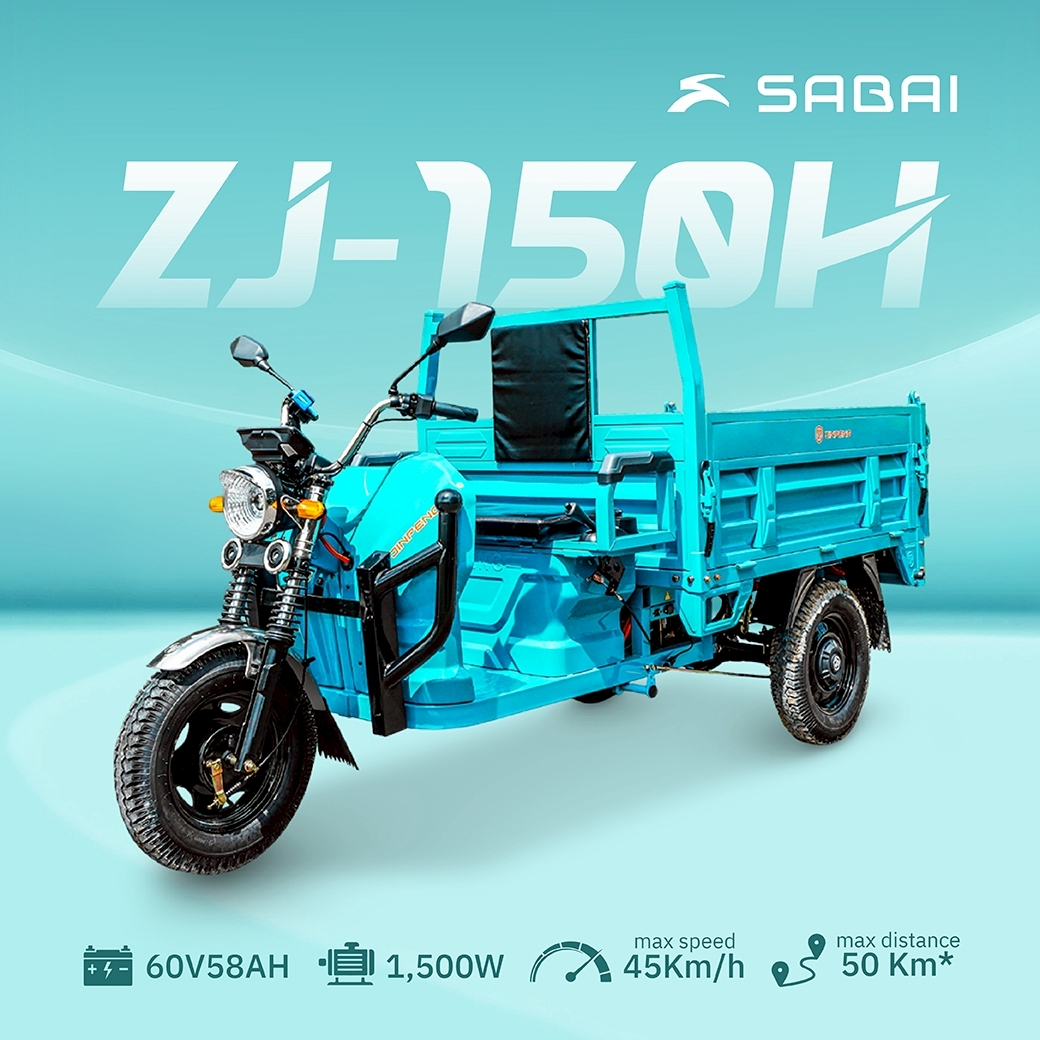 Sabai-ZJ150H รุ่นใหม่ รถไฟฟ้า3ล้อกระบะ มาพร้อมยกดรั้มไฮดรอลิค รับน้ำหนักจุกๆ ถึง1ตัน ประกอบพร้อมใช้งาน ราคา 66,900 บาท*ส่งฟรี