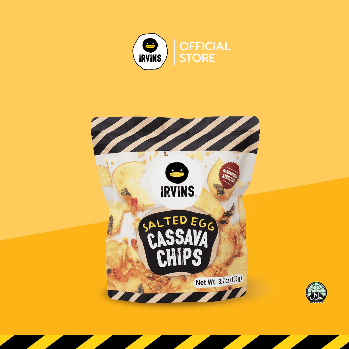 IRVINS มันสำปะหลังทอดกรอบเคลือบไข่เค็ม (Salted Egg Cassava Chips) ขนาด 105 กรัม ราคา 265 บาท*ส่งฟรี