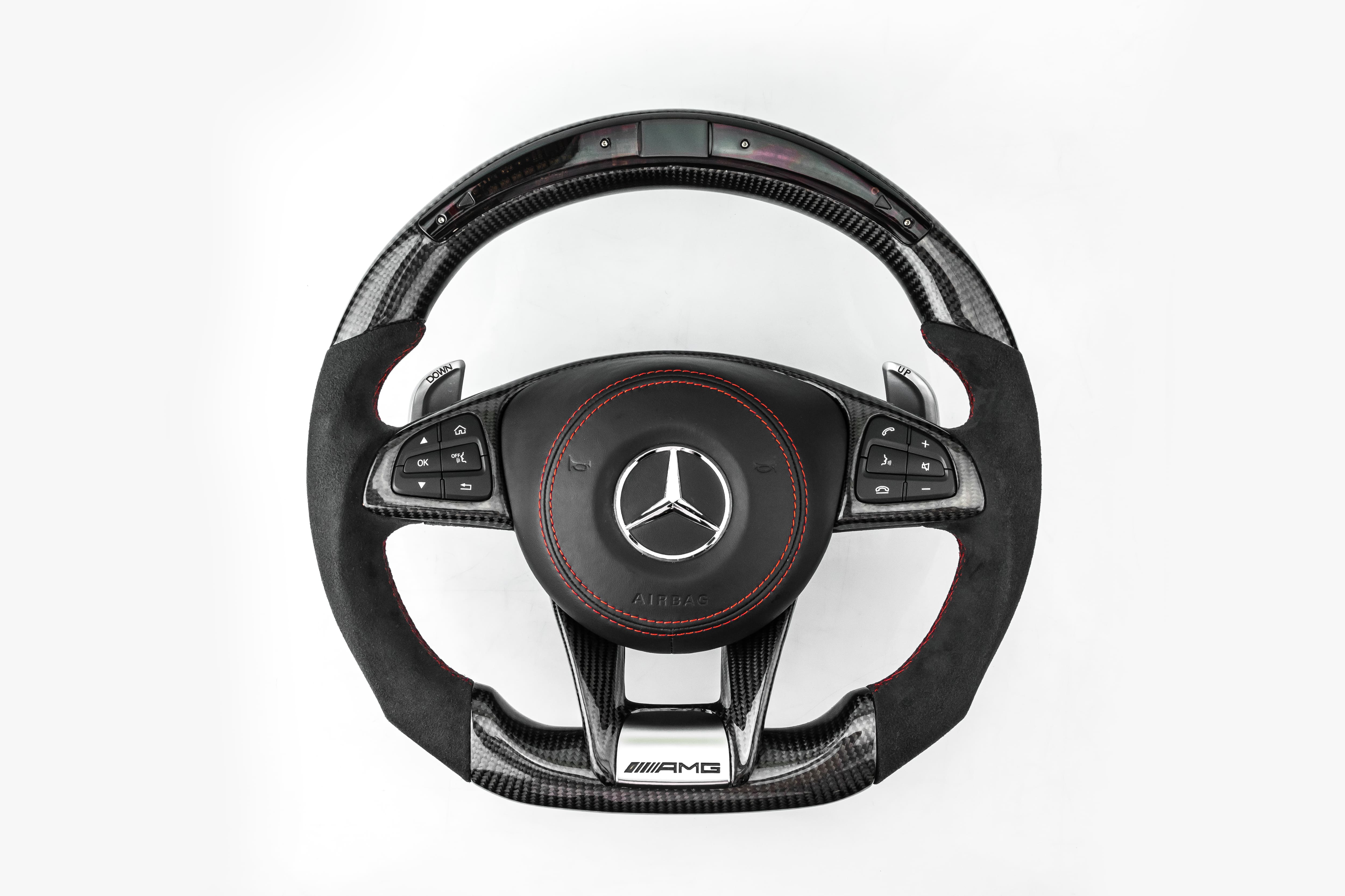 Mercedes Benz carbon fiber AMG led steering wheel ราคา 49,000 บาท*ส่งฟรี