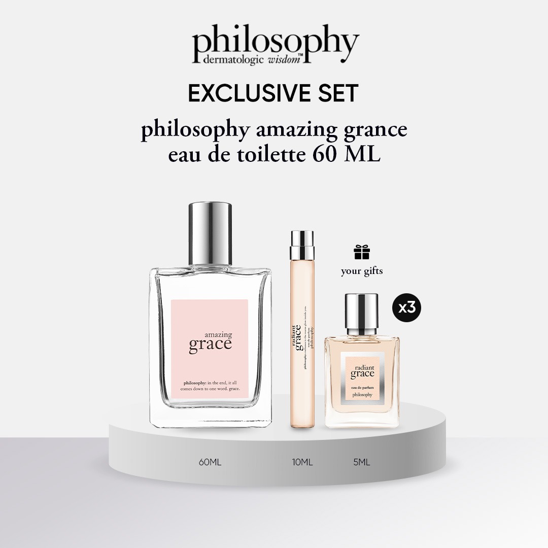 [Exclusive Set] Philosophy Amazing Grace Eau De Toilette 60ml, Radiant Grace Pen Spray 10ml and 5ml X 3 ราคา 3,150 บาท*ส่งฟรี