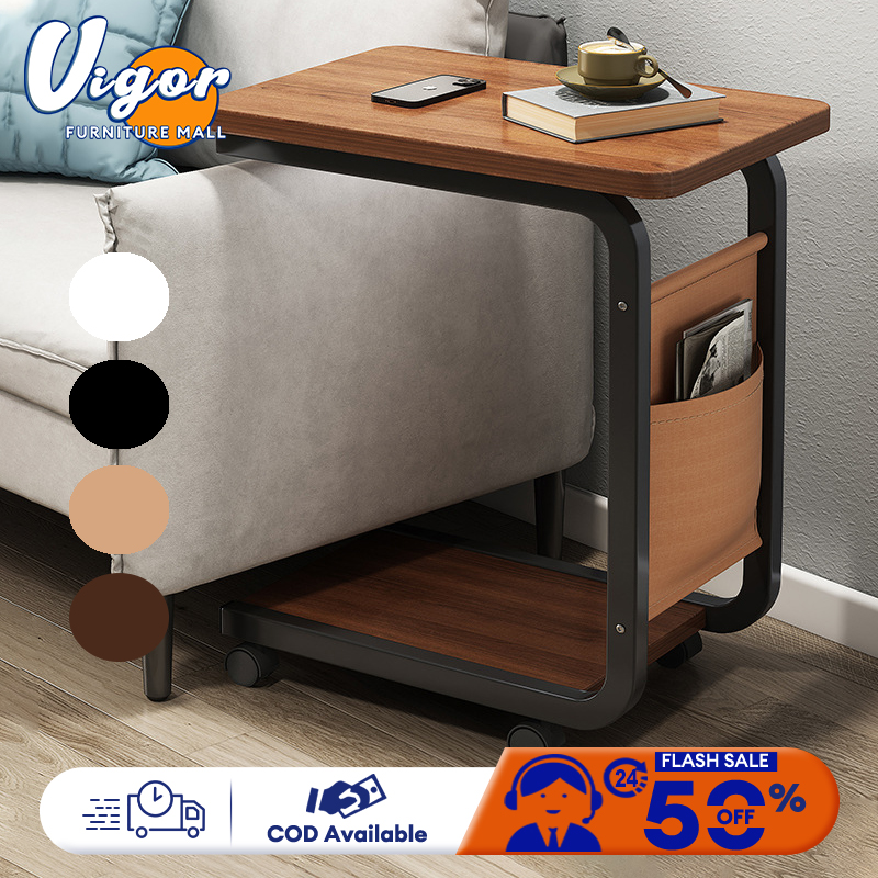 VG โต๊ะแล็ปท็อป โต๊ะกลาง โต๊ะข้างสแน็ค Coffee Table สอดเข้าใต้เตียงได้ โต๊ะข้างโซฟา สีขาว/สีดำ/สีน้ำตาล ราคา 269 บาท*ส่งฟรี
