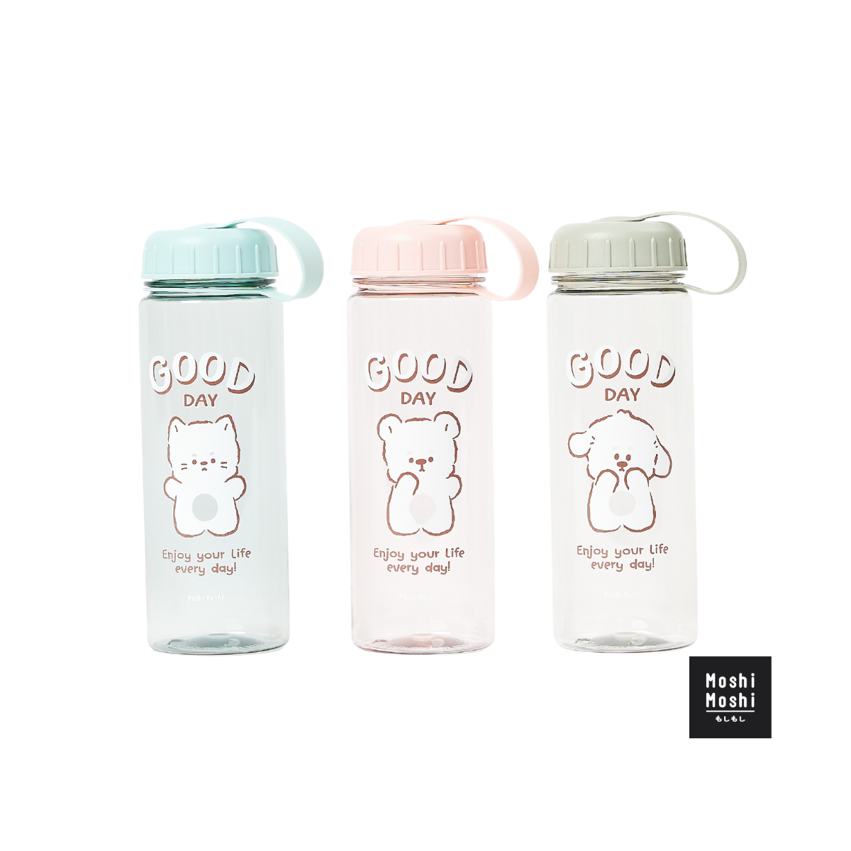 Moshi Moshi ขวดน้ำพลาสติก มีฝาปิด ขวดน้ำพกพา ขนาด 575 ml. รุ่น 7100049284-49286 ราคา 25 บาท*ส่งฟรี