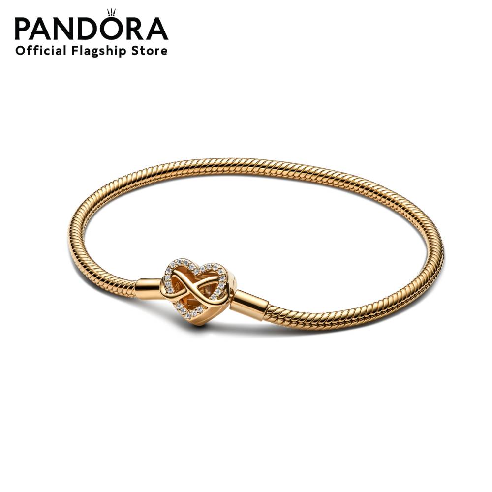 Gold Sparkling Infinity Heart Clasp Snake Chain Bracelet ราคา 10,117 บาท*ส่งฟรี