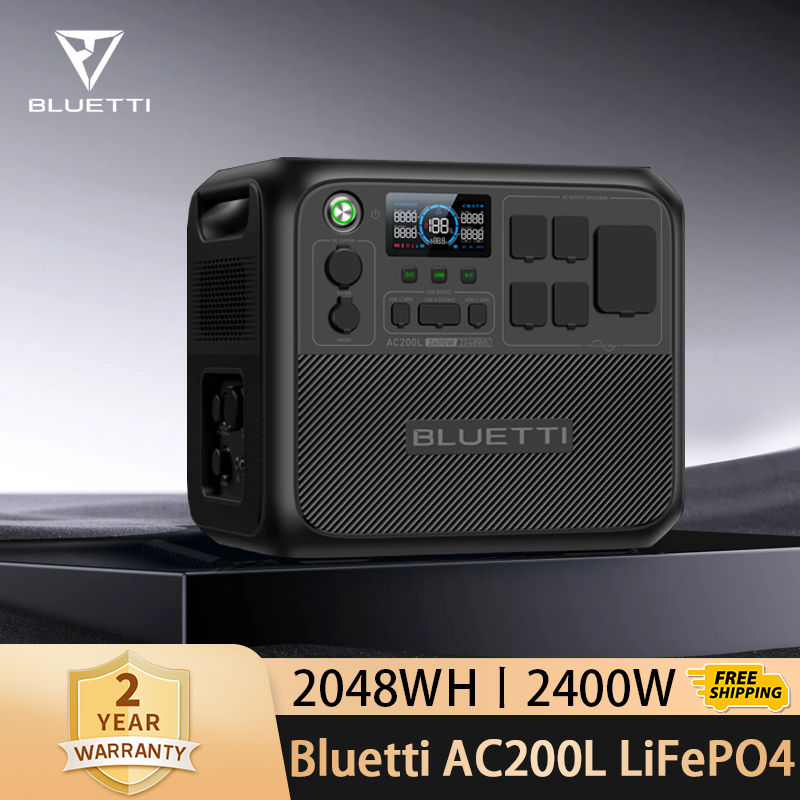 【รับประกัน 2 ปี】Bluetti AC200L Portable Power Station 2400W/2048Wh Power Box LiFePo4 แบตสำรองพกพา แบตเตอรี่สำรองไฟ แหล่งจ่ายไฟกลางแจ้ง เหมาะสำหรับกลางแจ้ง ตั้งแคมป์ ฉุกเฉินฯลฯ ราคา 53,000 บาท*ส่งฟรี
