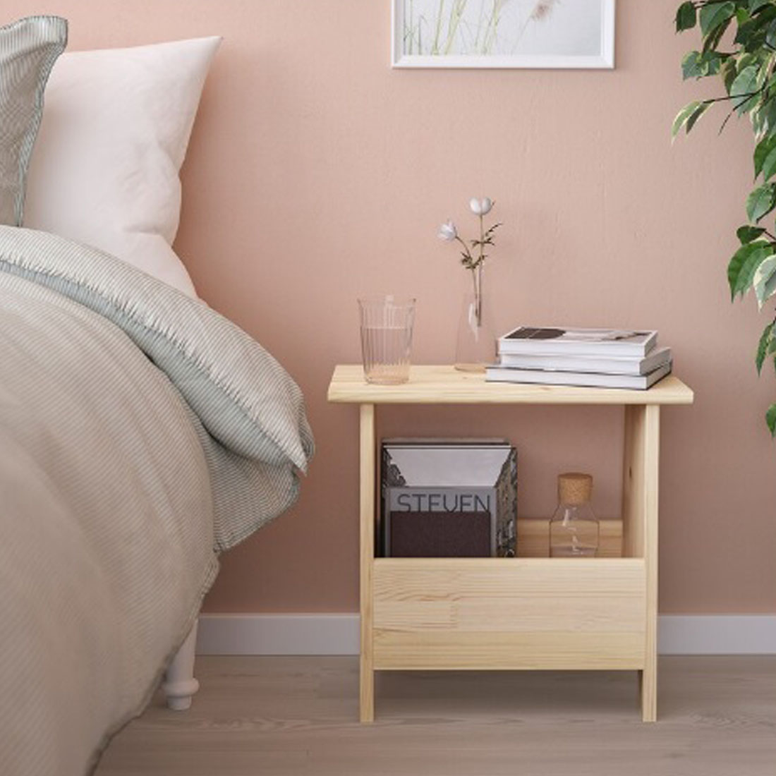 Bedside table , Stool with storage, pine 49 x 28 x 45 cm. ราคา 2,280 บาท*ส่งฟรี