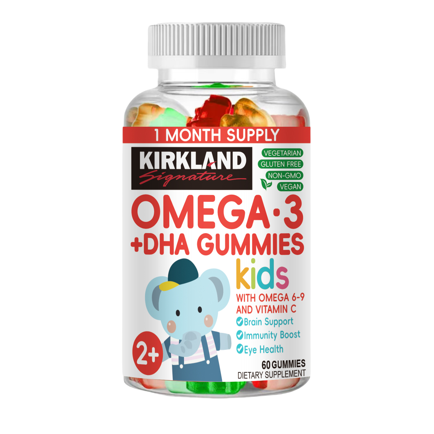 Kirkland ลูกอมเด็ก Omega-3 มี DHA Omega 6-9 และวิตามินซี