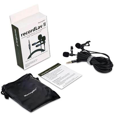 ไมค์ติดปกเสื้อ MOVINGMIC RecordLav II RL 2 Microphone ไมค์ติดปกเสื้อ แบบไมค์คู่ สำหรับสมาร์ทโฟน สายยาว 4 เมตร