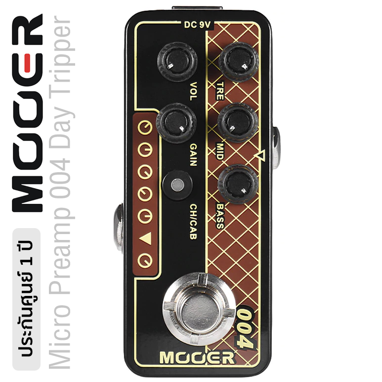 Mooer® Micro Preamp 004 Day Tripper Mini Guitar Preamp Pedal Vox AC30 Sound with 2 Channel & Cabsim ** 1 Year Warranty ** ราคา 4,123 บาท*ส่งฟรี